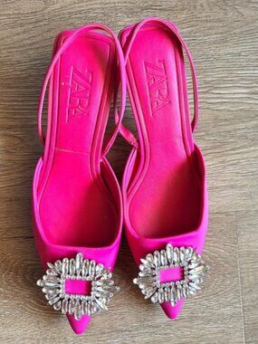 Pink Zara Kitten Heels US 7